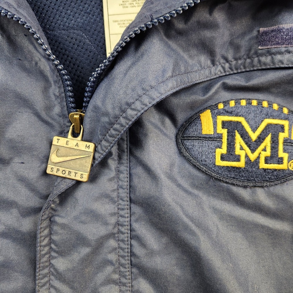 Nike Team Sports NCAA Michigan Wolverines size 2XL Windbreaker Anorak Jacket - Picture 9 of 13
